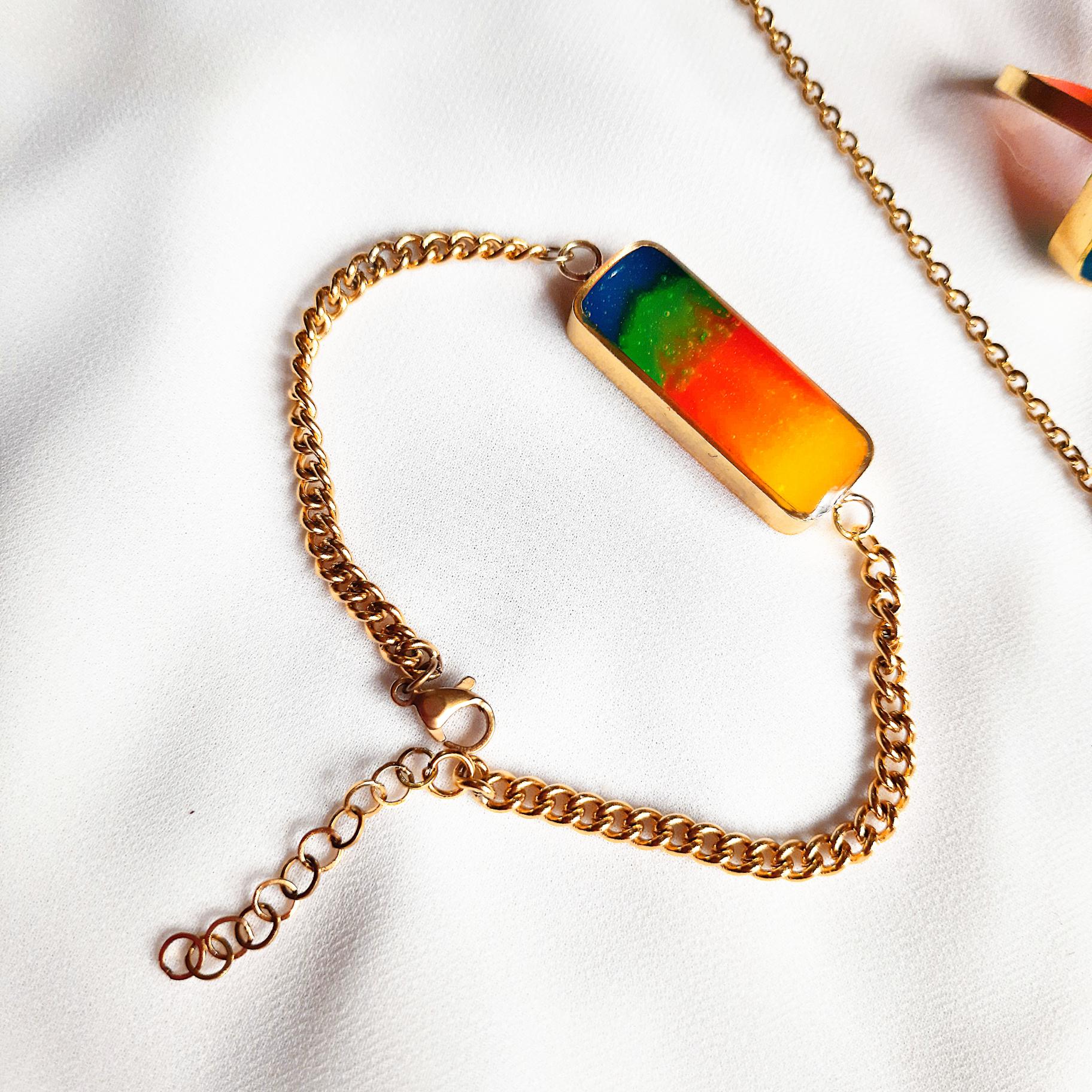 ست کامل بدلیجات سبک اروپایی نئونی دستبند کارتیر زنجیر ها استیل آبکاری طلا زیورآلات گردنبند گوشواره دستبند انگشتر رنگ ثابت دستساز